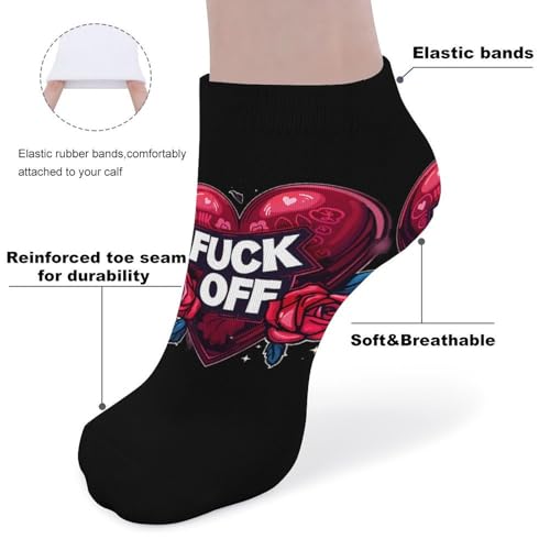 Fuck Off 5 Pairs Ankle Socks No Show Sockes Casual Low Cut Sock for Men Women3