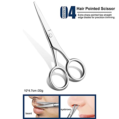 Tesoura de corte de cabelo facial pequena tesoura de aliciamento de aço inoxidável ponta romba tesou