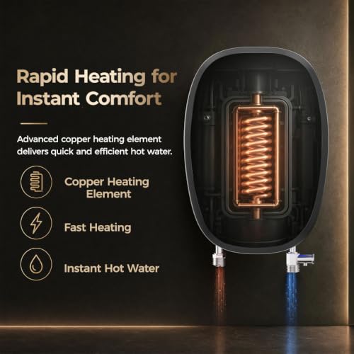 Image of Haier BlackVolt Instant Water Heater 3 Litre with 3kW | Fast Heating | Copper Heating Element | 6.5 Bar Pressure | Instant Geyser for Kitchen & Bathroom | 5-Year Tank Warranty | EI3V-BLACKVOLT