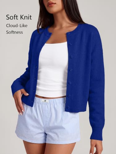 Image of Trendy Queen Cropped Cardigan Sweaters for Women Fall Fashion Clothes 2026 | Lightweight Knit Button-Down, Y2K Open-Front Layering Piece for Fall, Spring & Office Wear