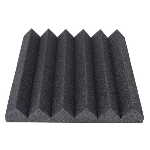 Acoustic Panel Sound Proofing Foam Wedges Professional Studio Wall Panels for Home Recording Studio Office Noise Reduction DIY Installation Black 12x12x2 Inches