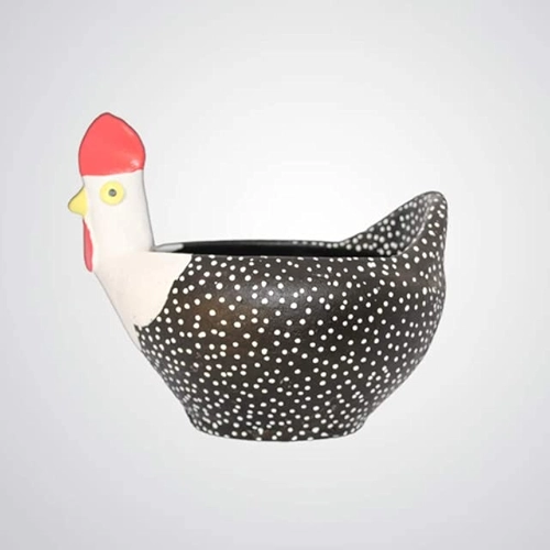 Galinha de Cerâmica Porta mais de 24 Ovos, Pintado à Mão com Todo Carinho e Capricho