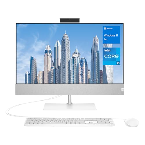 Image of Pavilion Business All-in-One Desktop, 23.8 inch FHD Display, Intel Core i5-12400T, 18GB RAM, 512GB PCIe SSD, Webcam, HDMI, Wi-Fi, Wired Keyboard & Mouse, Windows 11 Pro, White