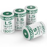 Quzmo 4-Pack LS14250 3.6V 1/2AA 1300mAh Lithium Battery for SAFT Water Meter Electricity Meter Gas, ER14250 Batteries Non-Rechargeable