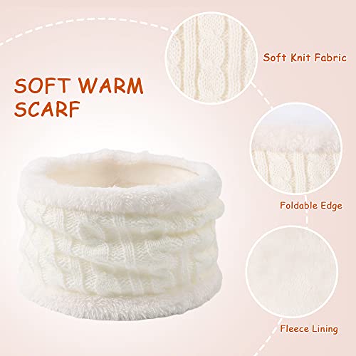 Image of Yuoahcn Kids Winter Beanie Hat Scarf Gloves Set Knit Warm Toddler Winter Cap Gloves Neck Warmer for Boys Girls 1-8 Year