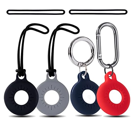 Teyomi® Portachiavi Airtag compatibile con Apple Airtag 2021, Custodie per GPS, Cover protettiva in silicone per porta Air tag, accessori GPS (4 pezzi con 2 portachiavi e 4 cinturini da polso)