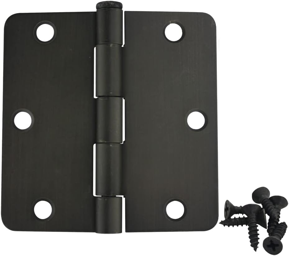 18 Pack - Cosmas Oil Rubbed Bronze Door Hinge 3.5" Inch x 3.5" Inch with 1/4" Inch Radius Corners - 37571