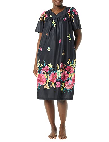 Image of AmeriMark Casual Women's Patio Muumuu House Dress Loose Comfortable Short Sleeve Sun Dress Lounger Gown Sleepwear for Ladies