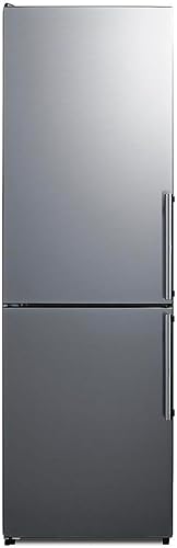 Summit Appliance FFBF235PL Refrigerador congelador de fondo ancho de 24 pulgadas, Energy Star, iluminación LED, acero inoxidable (LHD)