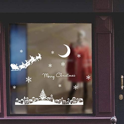 heekpek Christmas Window Stickers Xmas Window Clings Christmas Window Stickers Reusable Decal Vinyl Christmas Stickers Glass Stickers Christmas Santa Stickers Christmas Snowflakes Stickers