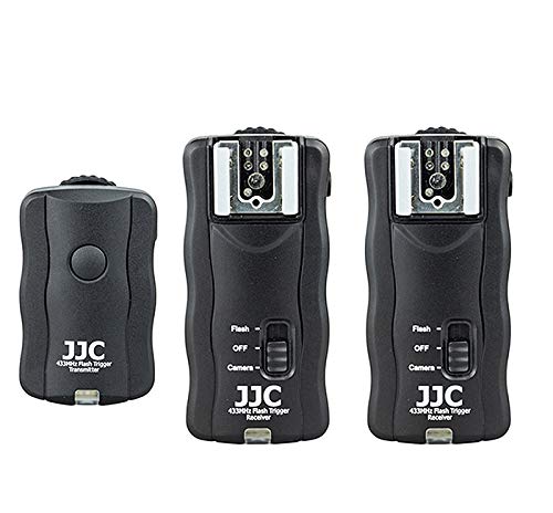 JJC JF-U2 40249 Wireless Remote Control and Flash Trigger Wired Transmitter (Black) - Set of 3