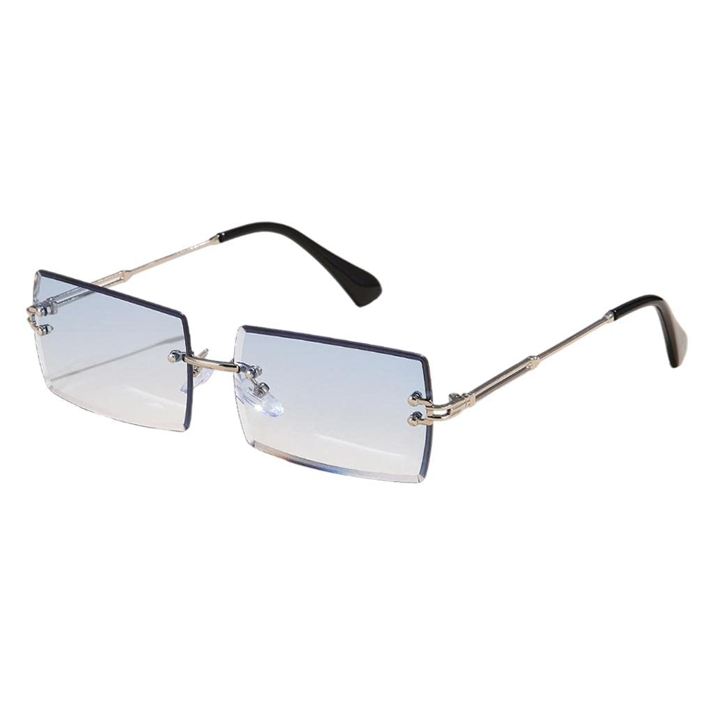 CALANDIS Retro Sunglasses Chic Tinted Lens Uv Protection Eyewear Silver Leg Blue Lens | Sunglasses | Sunglasses & Fashion Eyewear | Womens Accessories | Clothing, Shoes & Accessories-image-13