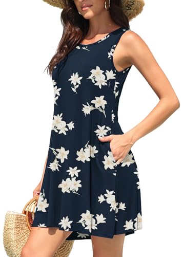 Image of WEACZZY Women Summer Casual Swing T Shirt Dresses Beach Cover up Loose Dress