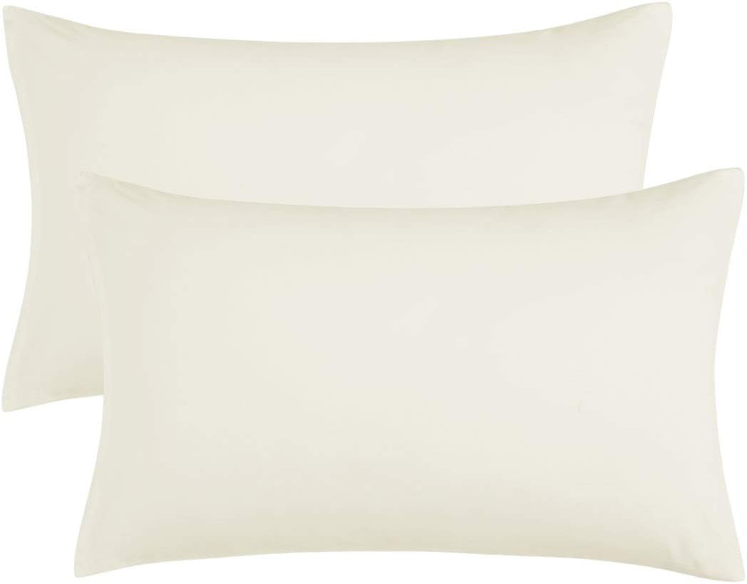 PiccoCasa Zippered Pillowcases, 100% Brushed Microfiber Polyester Pillow Case Cover, Pillow Cases Set of 2