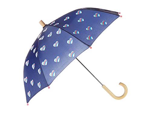 Hatley Girls' Printed Umbrellas, Striped Hearts, One Size