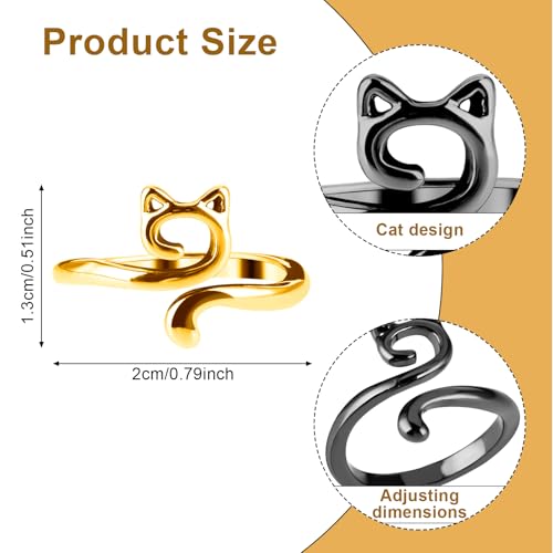 YUXIANLB Knitting Crochet Loop Ring for Fingers Metal Open Yarn Guide Crochet Rings Adjustable Braided Faster Knitting Thimbles Holders Accessories (2Black,2Gold)
