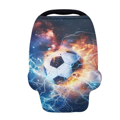 Image of Coldinair Lightening Fire Football Baby Car Seat Covers for Boys Multi-use Cover,Baby Carseat Canopy,Nursing Cover for Breastfeeding