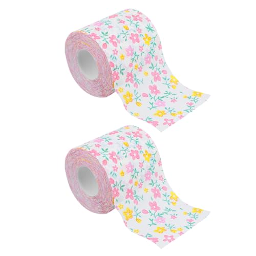 Papel higiénico de colores Yardwe con celulosa impresa texturizada de dos rollos 2