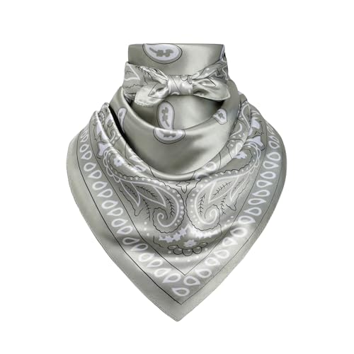 Image of 35 inch Men's Silk Cowboy Scarf - Oversized Western Bandana Neckwear, Large Square Scarf with Gift Packaging