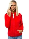 schöffel fleecejacke damen rot Zwei Seitentaschen OZONEE Damen Fleecejacke Jacke Fleecejacken Kapuzenpullover Sweatjacke Sweatshirt Langarm Sport Hoodie Strickfleece Strickfleecejacke Fleece Jacken JS/HH001/5 ROT XL