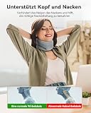BETOVIN Nackenstütze gegen Nackenschmerzen, Weiche & Verstellbare Halskrause für Schlafen, Neck Support zur Unterstützung der Halswirbelsäule Druckentlastung, für Frauen und Männer(Grau, L)