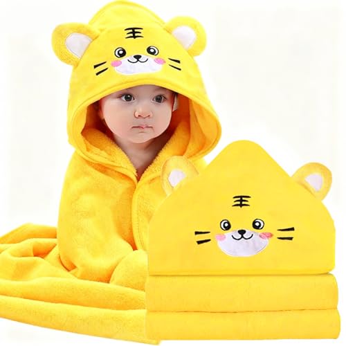 Image of Hooded Baby Towels - Premium Ultra Soft Organic Baby Bath Towel - Absorbent and Hypoallergenic Towels for Baby Boy Girl, Toddler, Newborn Essentials (Tiger)