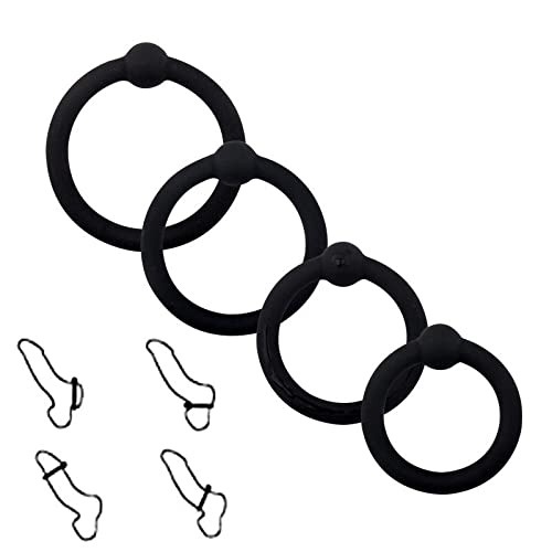 4pcs Black Silicone Ring, Beginner Accessories for Men Cover