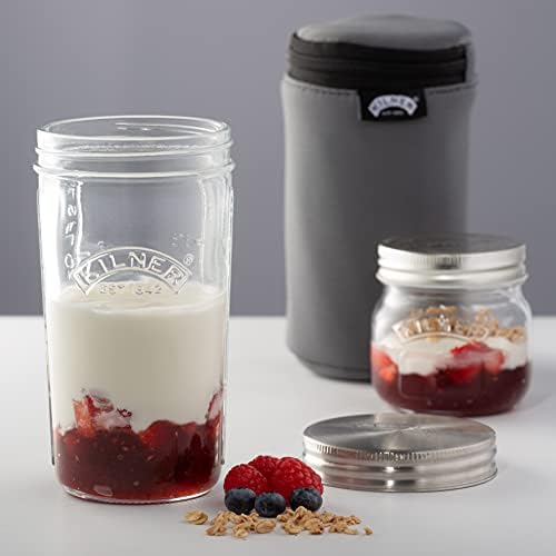 Kilner 0025.037 Yoghurt Making Set, Glass, 500 milliliters & 0025.035 Sourdough Starter Set, Glass, 350 milliliters