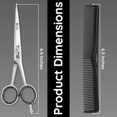 Foto von Friseurschere - OCBA Professionelles 6' Haarschneideschere & Haarschere - Haarschere Perfektes Design für Friseure & Salons - Haarschneideschere für Männer und Frauen (6 Zoll SIlver)
