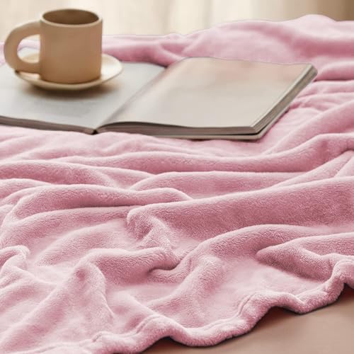Image of Harleen Blankets, 250 GSM Super Soft Flannel Cozy Blankets for Single Bed, Washable Lightweight Blanket for Couch Sofa Bed Office, Warm Plush Blankets for All Season (Dark Pink, Double)