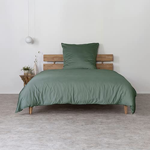 ZIMASILK Kissenbezug aus 100% Seide für Haare und Haut. Doppelseitige 19 Momme Reine Maulbeerseide Kissenhülle mit Reißverschluss, 1 Stück.(40x80 cm, Taupe) 6 AGA.PIE Bambus Lyocell Bettwäsche-Set 135x200 + 80x80 cm - Dunkel-Grün, 100% Bio Oeko-Tex 100, für Allergiker, Antibakteriell, Ganzjahres-Bettwäsche, Atmungsaktiv, Geruchshemmend, Besonders sanft