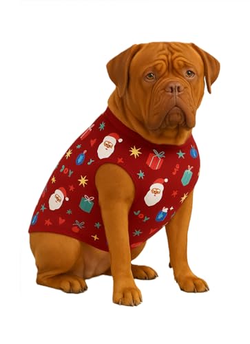 Image of The Pets Company Dog Winter Coat Jacket, Clothes, Windproof, Light Weight, Washable, Ultra Warm Thick Fleece Lined Dog Vest for Cold Weather Protection, (Christmas Cherry, XX-Large - 30 Inch)