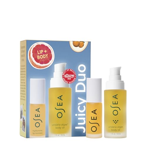 OSEA Juicy Duo Gift Set – Hyaluronic Lip Oil Booster & Undaria Algae™ Body Oil – Travel Size – Stocking Stuffer – Gift for Her