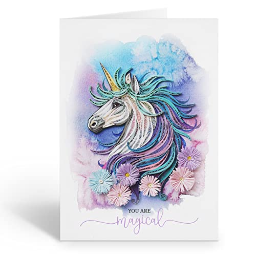 Tumybee Happy Mother's Day, Graduation Card, Retirement Card,You Are Magical Unicorn Card For Mom, Daughter, Wife, Girlfriend, Granddaughter, Boss Cute Fairy Tales Quilling Card, 3D Greeting Card, Quilled Card Birthday, Valentine, Anniversary (You Are Magical) #TOP2