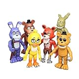 6 Pcs five nights cake toppers Toys set for the five nights party supplies