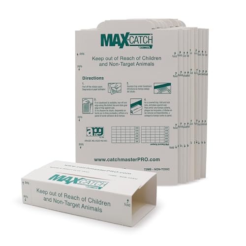 Catchmaster 72MAX Piège Souris - 10 Plaques Collantes Grande Taille - Solution Efficace pour Attraper Rongeurs