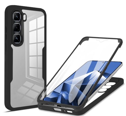 QiongniAN Compatible avec Infinix Hot 60 Pro+ 4G Étui Housse,Antichoc Housse avec Protection d'écran Compatible avec Infinix Hot 60 Pro+ 4G X6886 Coque Black