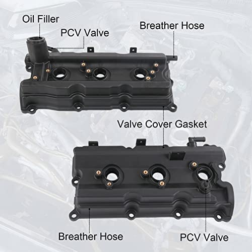 Jdmspeed New Left & Right Engine Valve Covers Replacement For 350Z 2003-2006 G35 V6 3.5L Vq35De Replaces 13264-Am610, 13264-Am600, 13270-8J112, 13270-8J102, 264-984, 264-985 (Set Of 2) #TOP5