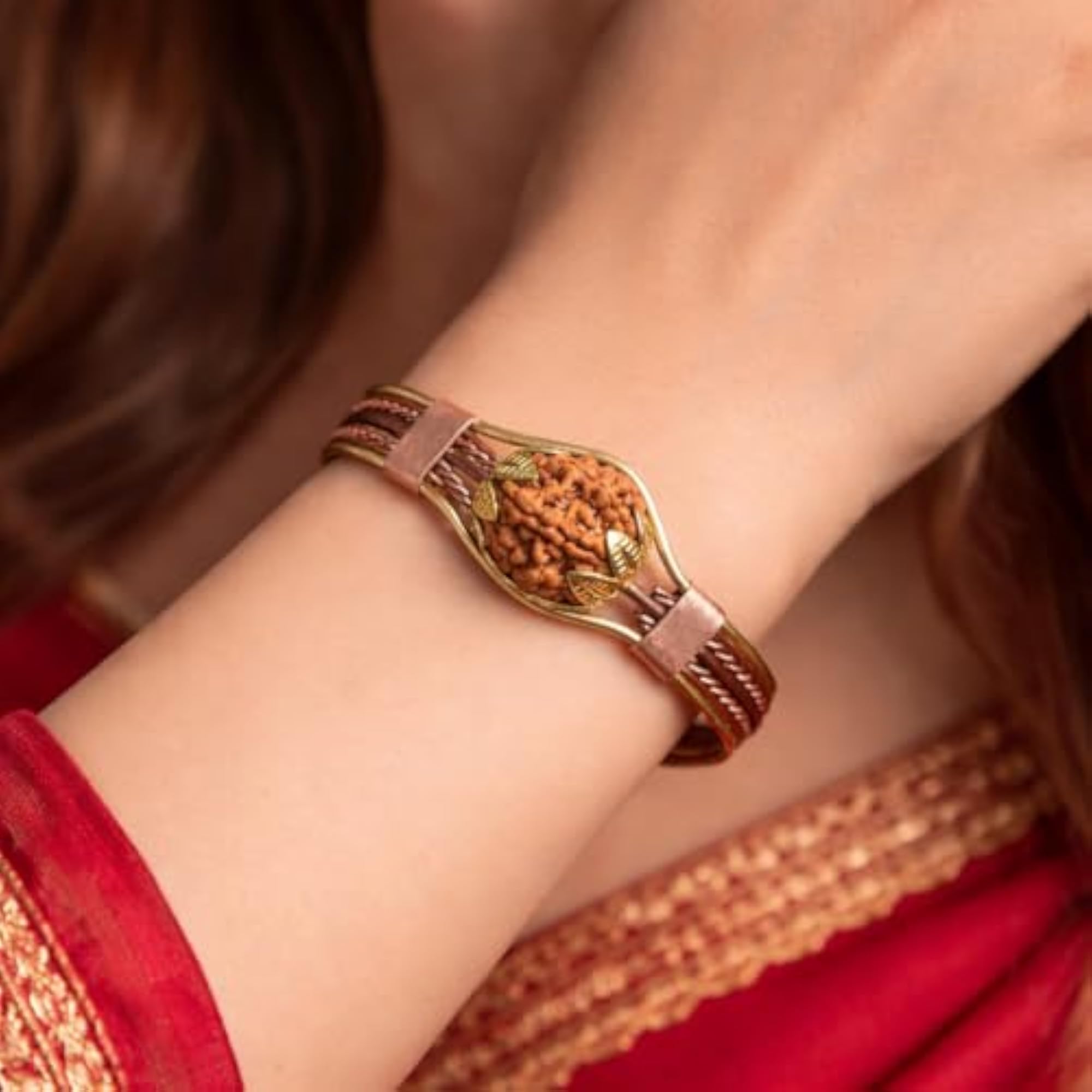 7 Mukhi Rudraksha Copper Kada Bracelet for Men