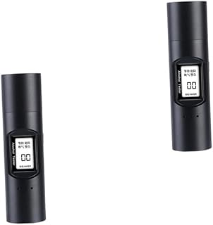 CALLARON 2 Juegos Instrumento De Medición De Vino De Tipo De Soplado Probador De Alcohol Portátil Analizador De Alcohol De Aliento Negro Aleación De Aluminio