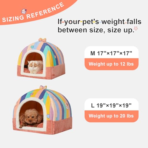 Jiupety Camas para gatos internos, linda casa de gato para gatos e filhotes, cama caverna para gatos