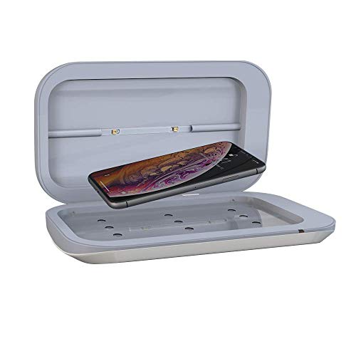 UV Phone Sterilizer, UVC LEDs Kill 99.99% of Bacteria & Viruses, UV Light Sanitiser Box Cleans & Disinfects Smartphones and Accessories