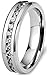 6mm Mens Womens Titanium Ring Engagement Wedding Band Cubic Zirconia Inlaid,Size 6-13