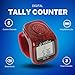 PHONEX Tally Counter Clicker : Multi-Channel Digital Finger Counter Tasbih with LED, Beep Sound, Time Clock & Reset Button - Premium Quality Dhikr Counter & Tasbeeh Counter (Maroon)