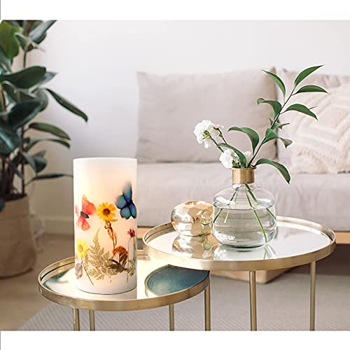 Holitown Flickering Candles, Flameless Led Candles D4 X H8, Butterfly Battery Candles, Real Wax Pillar Candle With Timer For Home, Wedding,Holiday,Christmas,Party,Bedroom And Courtyard(4X8) #TOP6