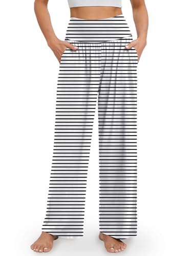 Image of Gracyoga Wide Leg Yoga Pants for Women Casual Loose Cozy Sweatpants High Waisted Lounge Pajama Flowy Pants With Pockets