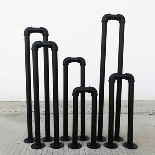 Rampe d'escalier rustique noire style industriel pour balcon - 8