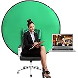 Green Screen Chair, 56in/142cm Portable Green Screen Chair, Portable Webcam Background, 4.65 Ft Green Background Screen Portable, Chroma Key Green for Video Chats, Zoom, Green Screen Video Backdrop.