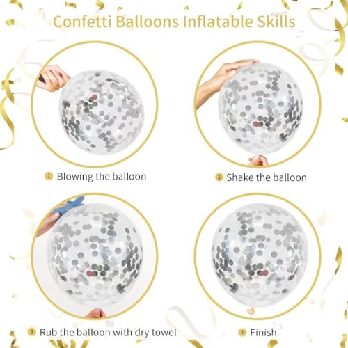 141pcs Royal Blue and Silver Balloons Garland Arch Kit, Blue White Silver Confetti Balloon with Foil Star Balloons for 2026 Graduation Men’s Birthday Retirement Party Decorations by ZizasAry - Used condition - Image 5