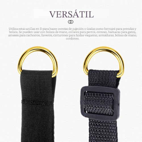 Miniatura 5 de Swpeet 150 Anillos En D De Metal Multiuso De 1 2 Pulgada A 13 Mm, Anillo En D Semicircular Para Bolsas De Herramientas, Accesorios De Bricolaje Oro, 1 2 Pulgada